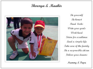 To Shourya & Maahir
